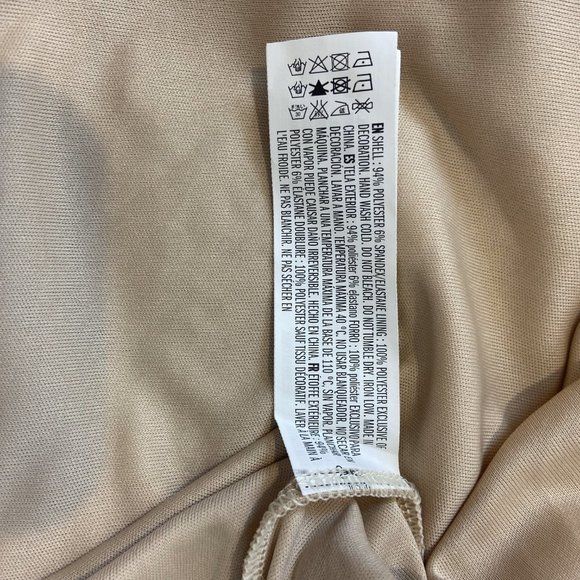 Endless Rose Beaded Brocade Dress Womens Size S White Sequin Nude lining - Picture 11 of 15